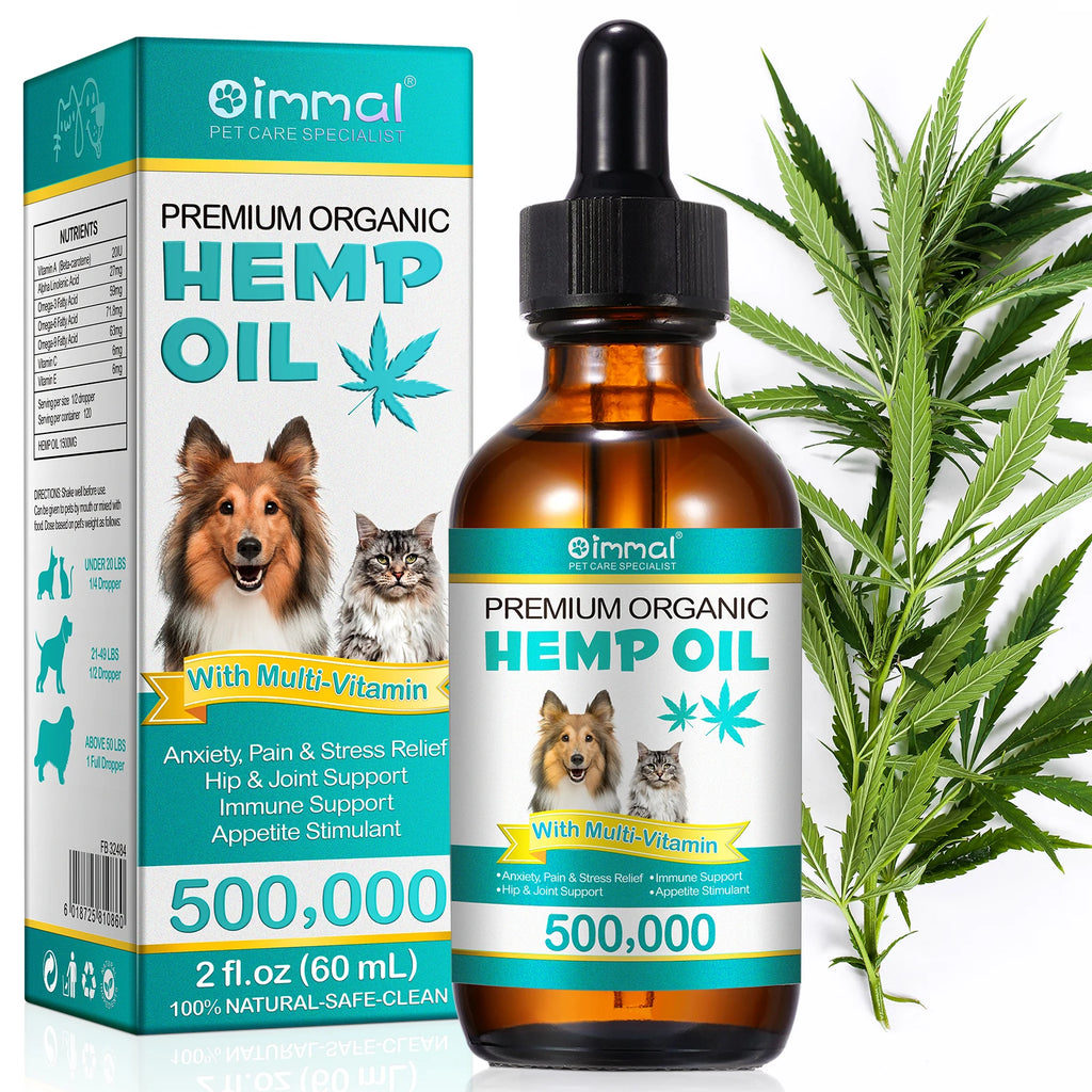 Hemp-Seed Oil with Multi-Vitamin for Dogs And Cats Hip and Joints Support Skin Health-60MLSupport Appetite Stimulant-for pets