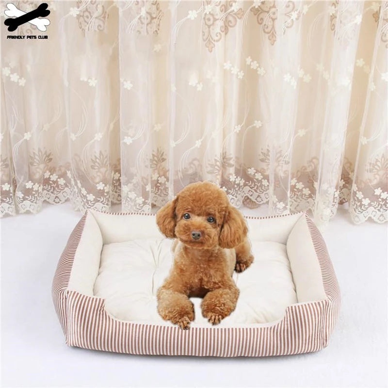 5 Size Pet Bed Dog Warm Pad Winter Mat Striped Pet Products Small Medium Large Big Sized Kennel Waterproof Pet Nest
