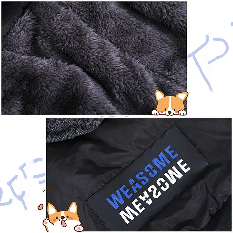 HOOPET New Pet Clothes Warm Cotton Leisure Style Autumn Overalls for Dogs winter Coat Large Dog Prints Down Jacket Dog