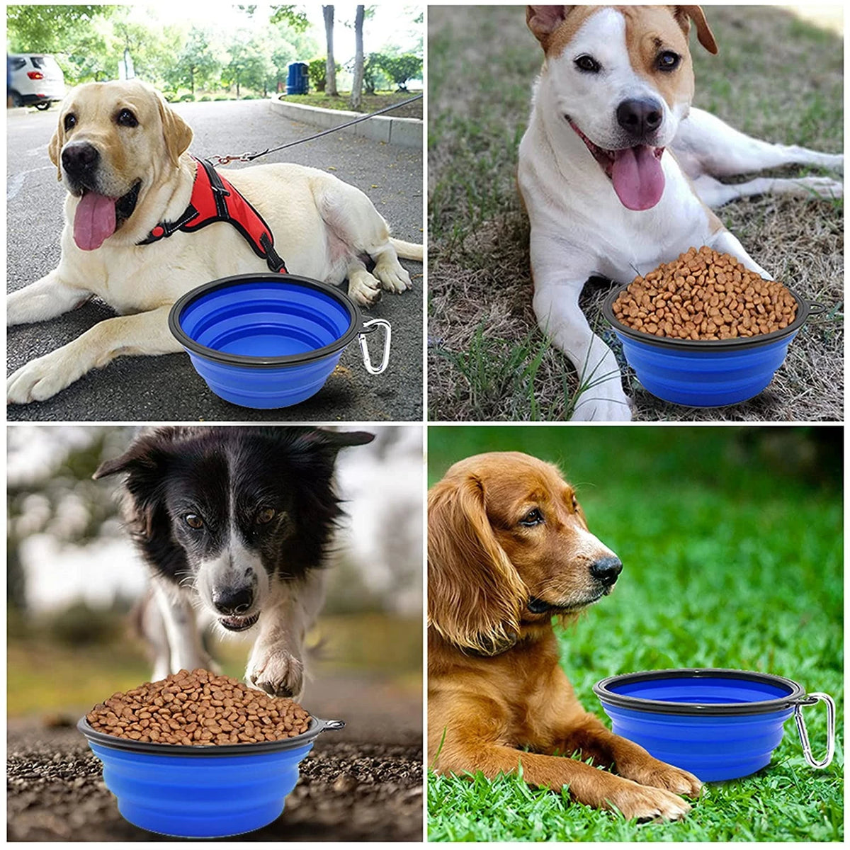 Foldable Dog Pet Bowl Eco Firendly Silicone Cat Dog Food Water Feeder Travel Portable Feeding Bowls Puppy Doggy Food Container