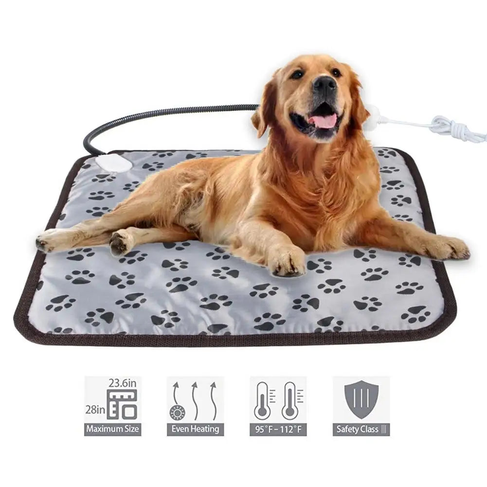 Dog Cat Electric Blanket Heating Pad Pet Bed Mat Waterproof Anti-Bite Adjustable Temperature Chair Cushion #W0