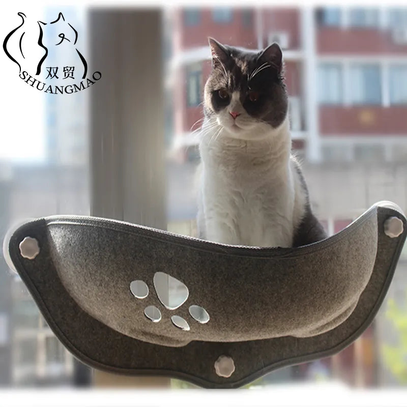 SHUANGMAO Pet Cat Hammock Beds Sunny Window Lounger Suction Hammocks Cats House shelf Comfortable Warm Ferret Pet Bed Supplies