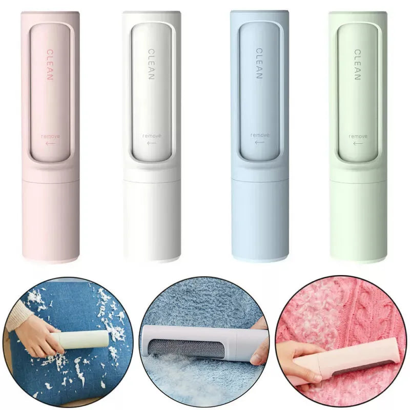 2-1 Reusable Pet Hair Remover Brush Lint Roller Portable Self Cleaning Dog Cat Hair Dust Roller Brushes Pet Grooming Supplies