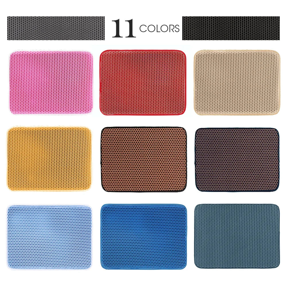 Color Cat Litter Mat Double Layer Cat's House Pet Bed For Cats Mat Non-slip Pads Clean Washable Home Pets Accessories Waterproof