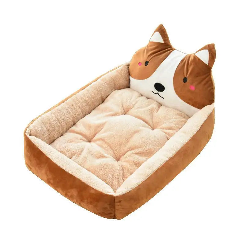 31    Dog Bed Animal Cartoon Shaped Mat Lounger Sofa Detachable Pet Bed Dog Pad Kennels Winter Warming Big Basket Mattress