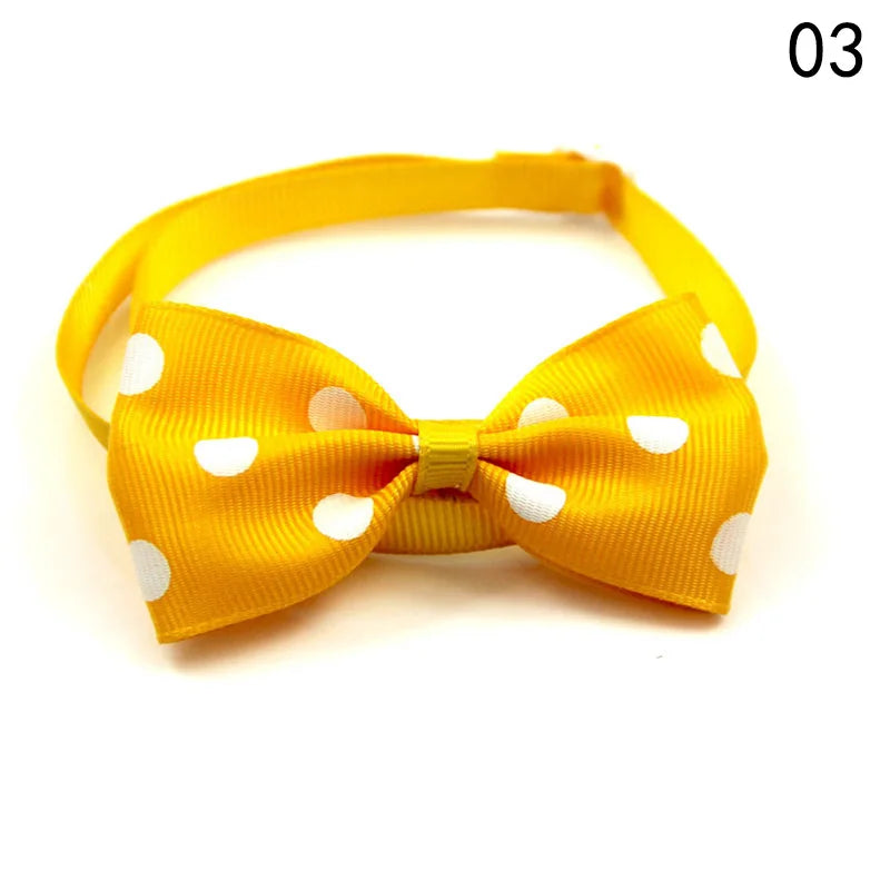 Adjustable Pets Dots Pattern Ribbon Dog Bow Ties Cute Puppy Small Dogs Cats Colorful Ties For Dog Collar Pet Grooming Supplies