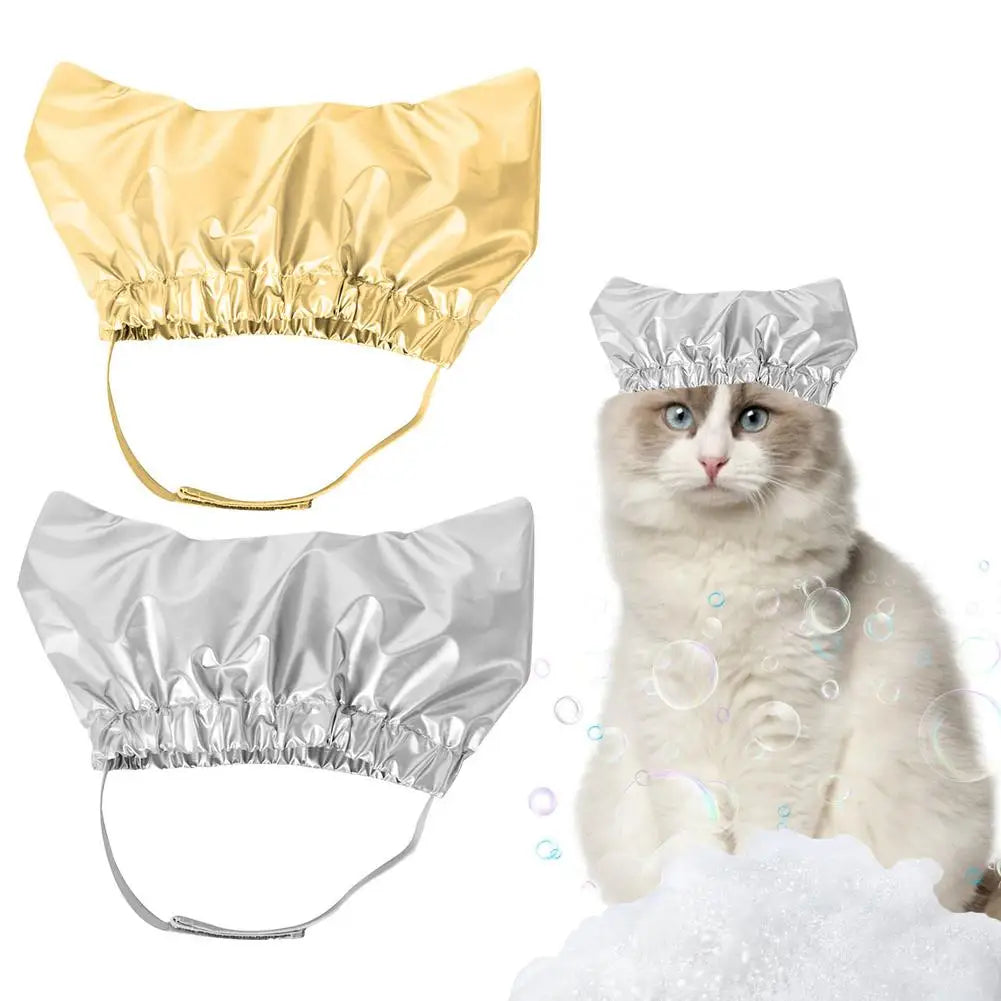 Cat Bathing Waterproof Cap Cat Bathing Anti-ear Water Hood Adjustable Pet Hat Shower Cap Pet Grooming Supplies