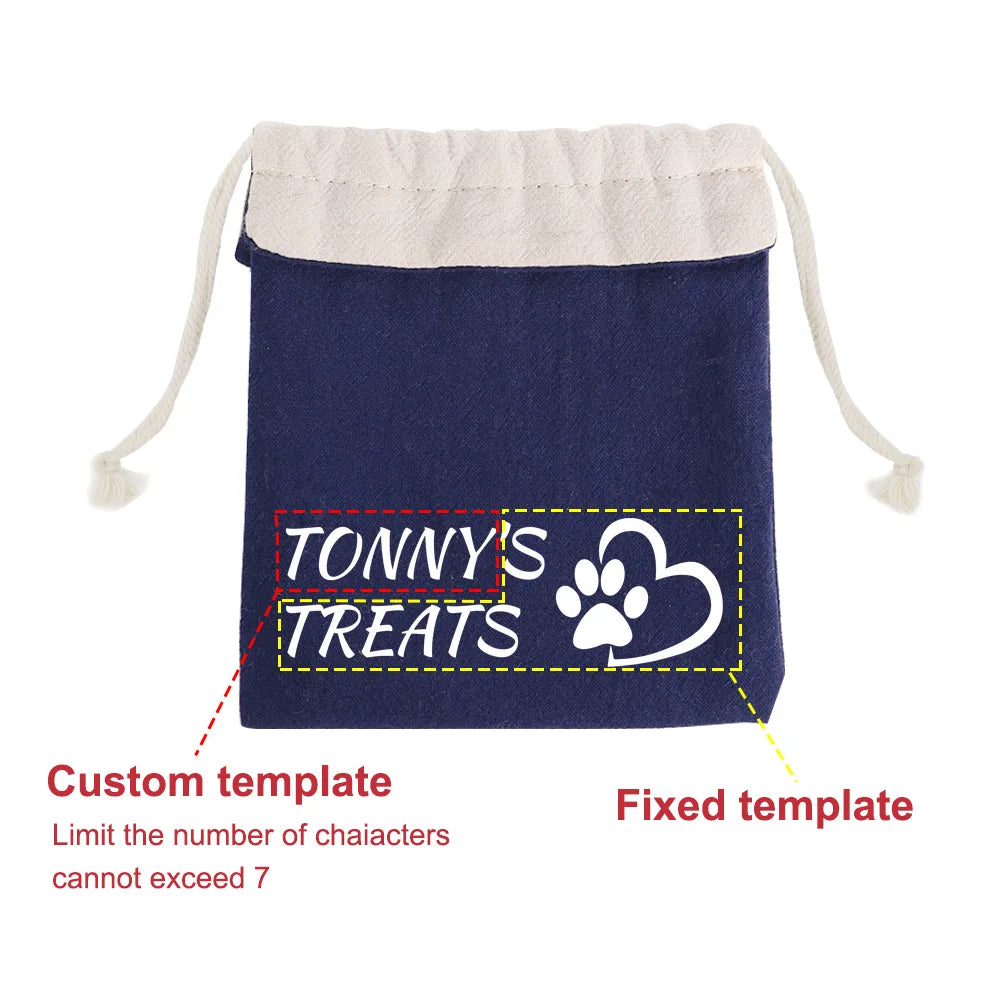 Personalized Dog Food Bag Portable Outdoor Travel Training Pet Snack Bags For Pet Food Key Garbage Bags Free Print Pet Name