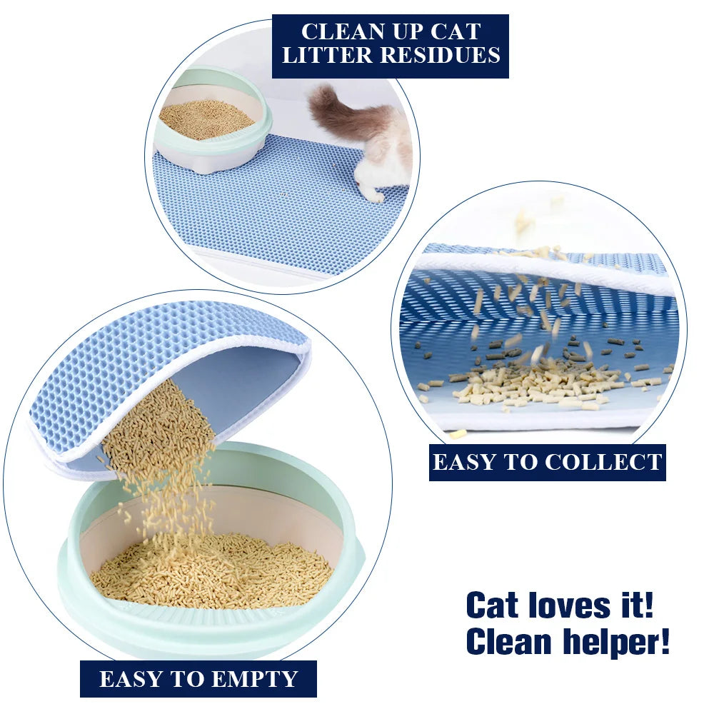 Color Cat Litter Mat Double Layer Cat's House Pet Bed For Cats Mat Non-slip Pads Clean Washable Home Pets Accessories Waterproof