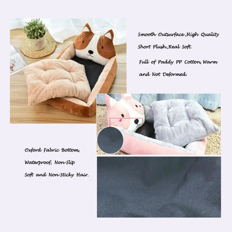 31    Dog Bed Animal Cartoon Shaped Mat Lounger Sofa Detachable Pet Bed Dog Pad Kennels Winter Warming Big Basket Mattress