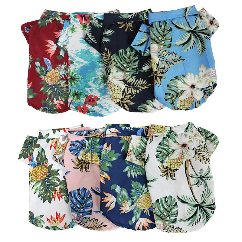 Hawaiian Style Dog Clothes French Bulldog Pet Clothes Summer Pet Clothing for Small Medium Dogs Puppy Chihuahua Ropa Perro Pug