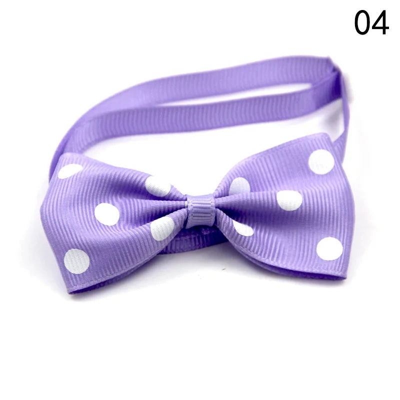 Adjustable Pets Dots Pattern Ribbon Dog Bow Ties Cute Puppy Small Dogs Cats Colorful Ties For Dog Collar Pet Grooming Supplies