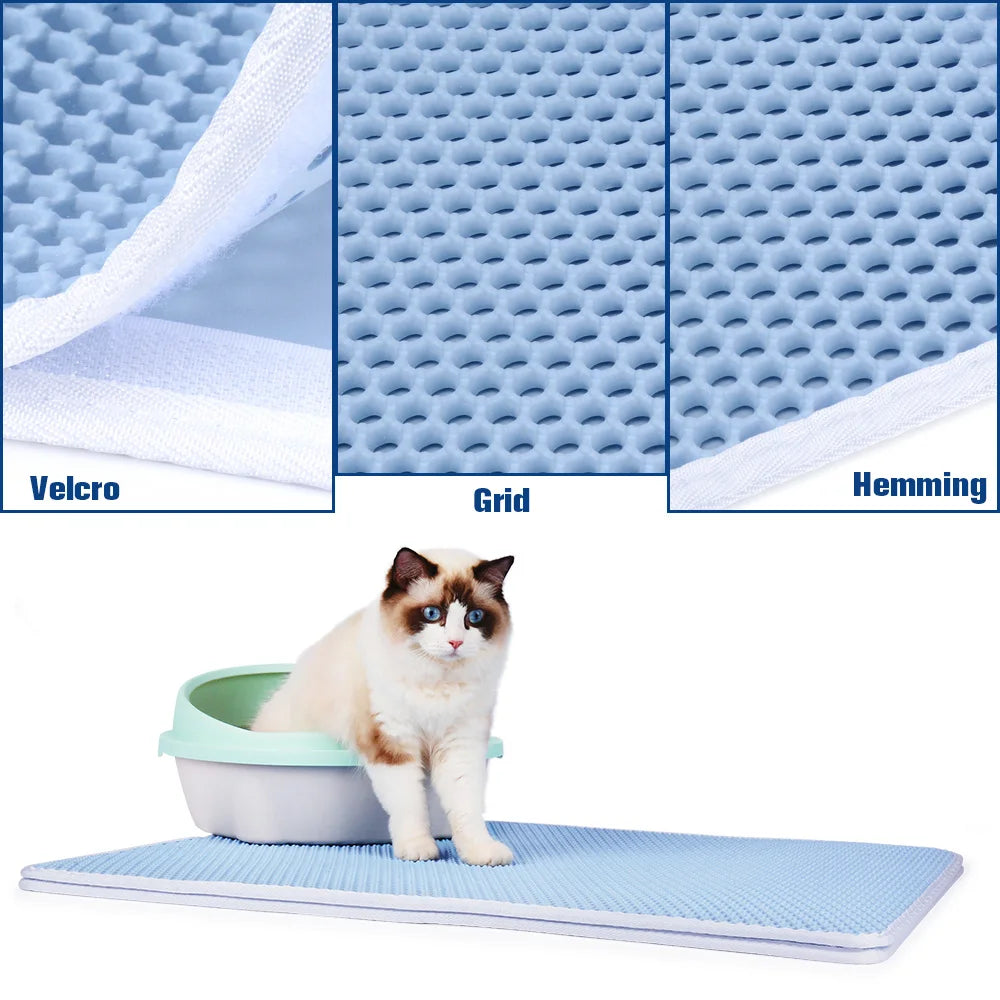 Color Cat Litter Mat Double Layer Cat's House Pet Bed For Cats Mat Non-slip Pads Clean Washable Home Pets Accessories Waterproof