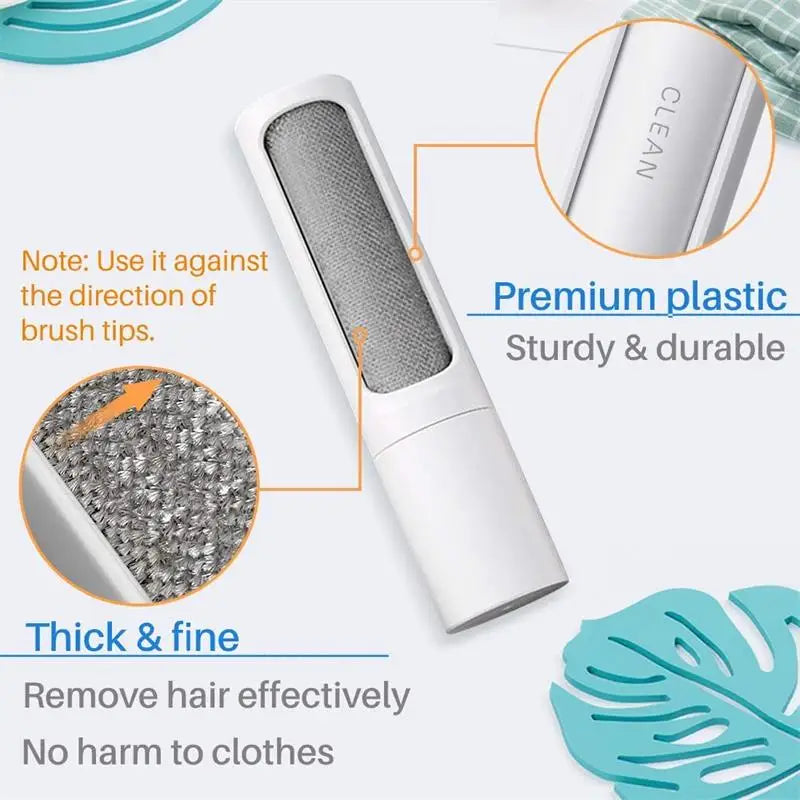 2-1 Reusable Pet Hair Remover Brush Lint Roller Portable Self Cleaning Dog Cat Hair Dust Roller Brushes Pet Grooming Supplies