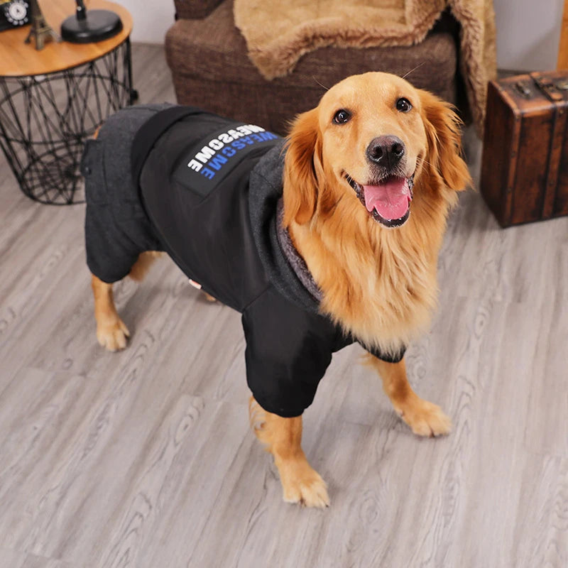 HOOPET New Pet Clothes Warm Cotton Leisure Style Autumn Overalls for Dogs winter Coat Large Dog Prints Down Jacket Dog