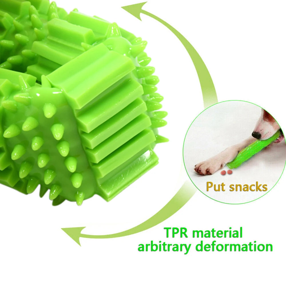 Pet Dog Chew Toy For Aggressive Chewers Treat Dispensing Rubber Teeth Toy Squeaking Rubber Dog