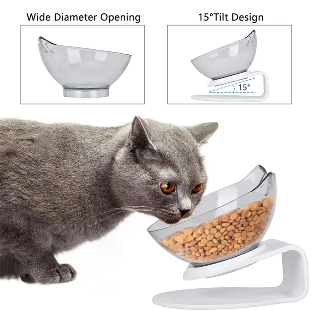 Non-Slip Cat Bowl Transparent Durable Pet Double Bowls With Raised Stand For Cats Dog Food Feeder Drink Water Bowl Pets Supplies
