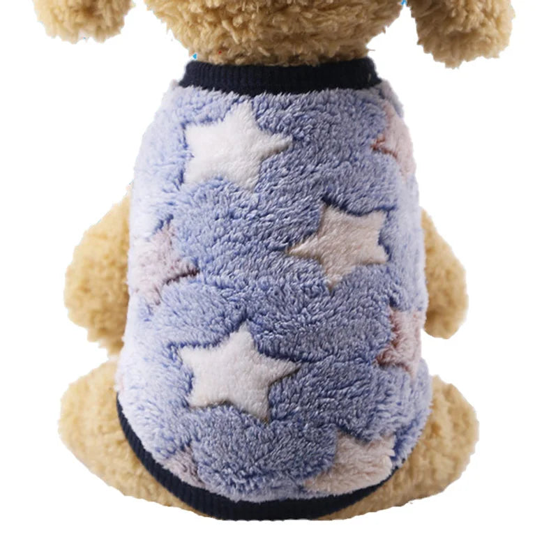 Cartoon Dog Clothes Fleece Puppy Vests Clothing Bulldog Yorkies Winter Warm Dog Coat For Small Cats Dogs Soft Pet Clothes Winter