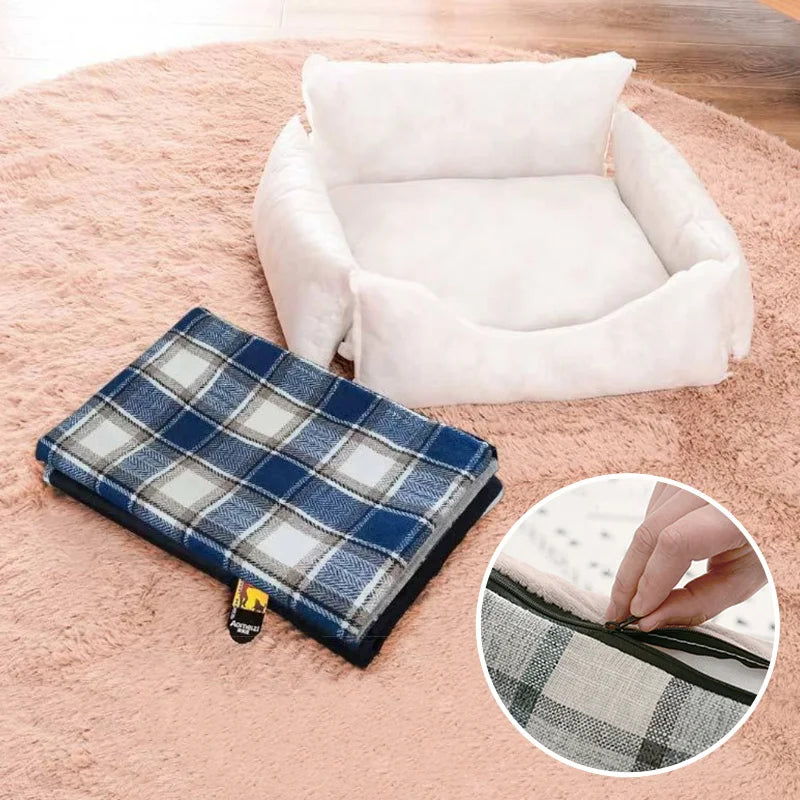 Pet Dog Bed Warm Pet Bed Removable Soft Pet Bed for Dogs Washable House Sofa Mats Sleeping Beds Cat Puppy Cotton Kennel Mat