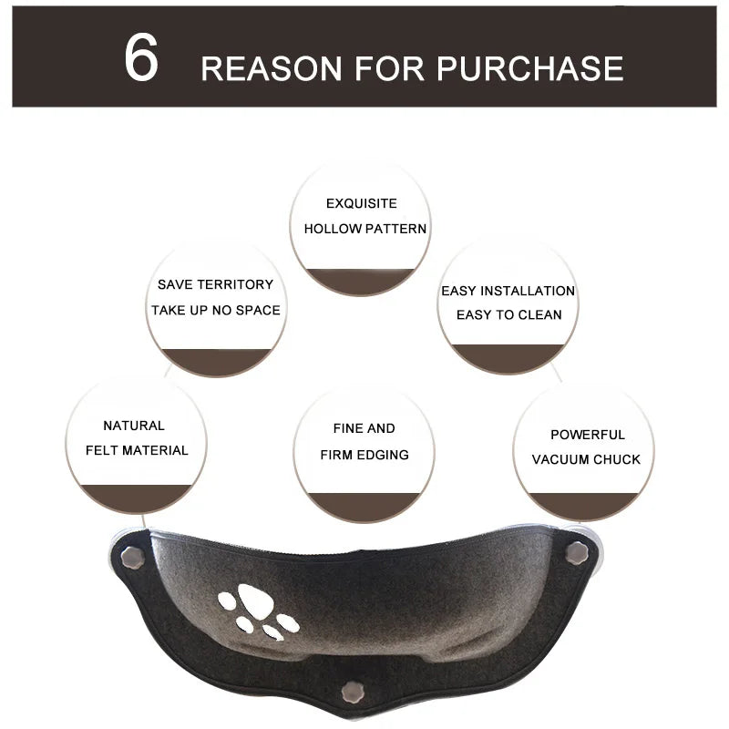 SHUANGMAO Pet Cat Hammock Beds Sunny Window Lounger Suction Hammocks Cats House shelf Comfortable Warm Ferret Pet Bed Supplies