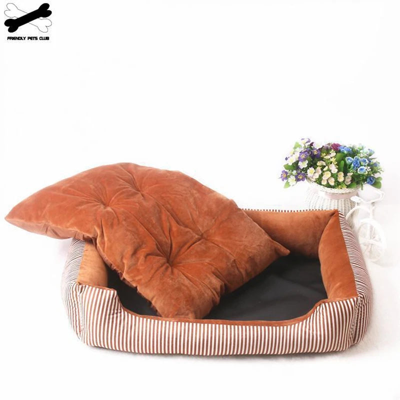 5 Size Pet Bed Dog Warm Pad Winter Mat Striped Pet Products Small Medium Large Big Sized Kennel Waterproof Pet Nest