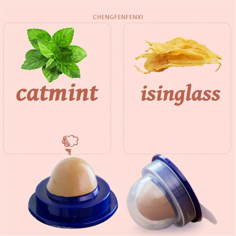 Cat Food Cat Vitamin Mint Rounded Toy Health Cat Solid Energy Candy Pet Toy Ball Snack Nontoxic Kitten Licking Snack
