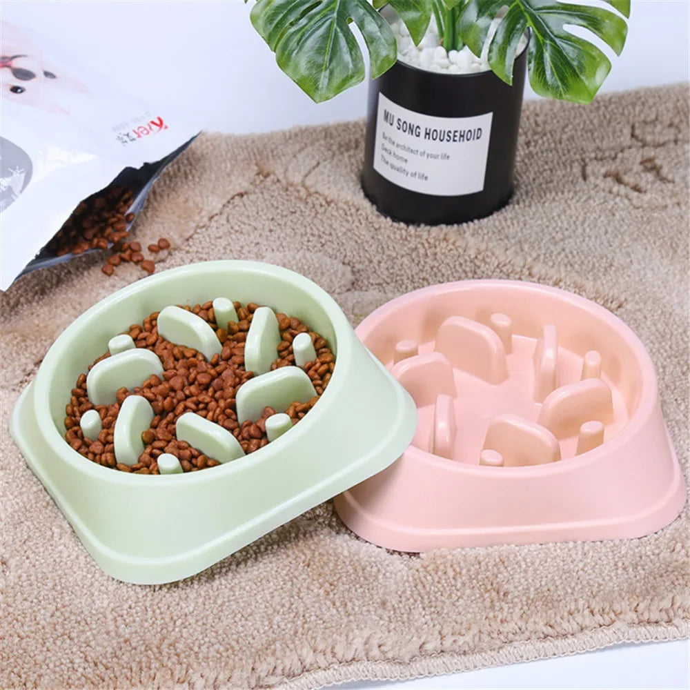 Cheap Pet Slow Eating Dog Bowl Feeder Dog Food Bowl Plastic Dog Slow Feeder Cat Pet Feeder NonSlip Anti Gulping Feeders Bowls
