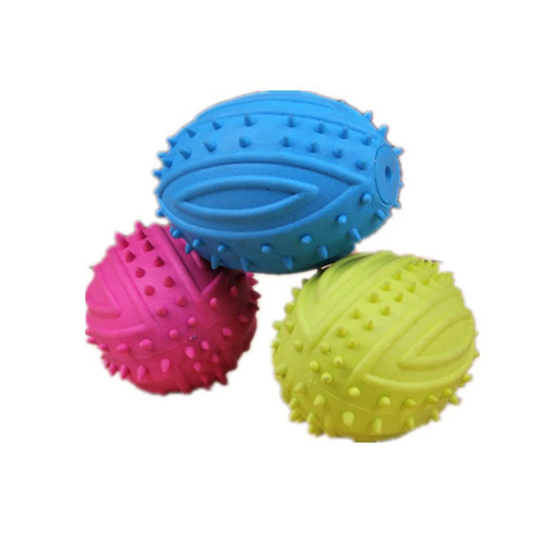 Pet Small Dog Treats Rugby Ball Puppy Interactive Toy Ball Training Toy for Large Dog Chew Hedgehog Toy Tooth Cleaning Bite Ball