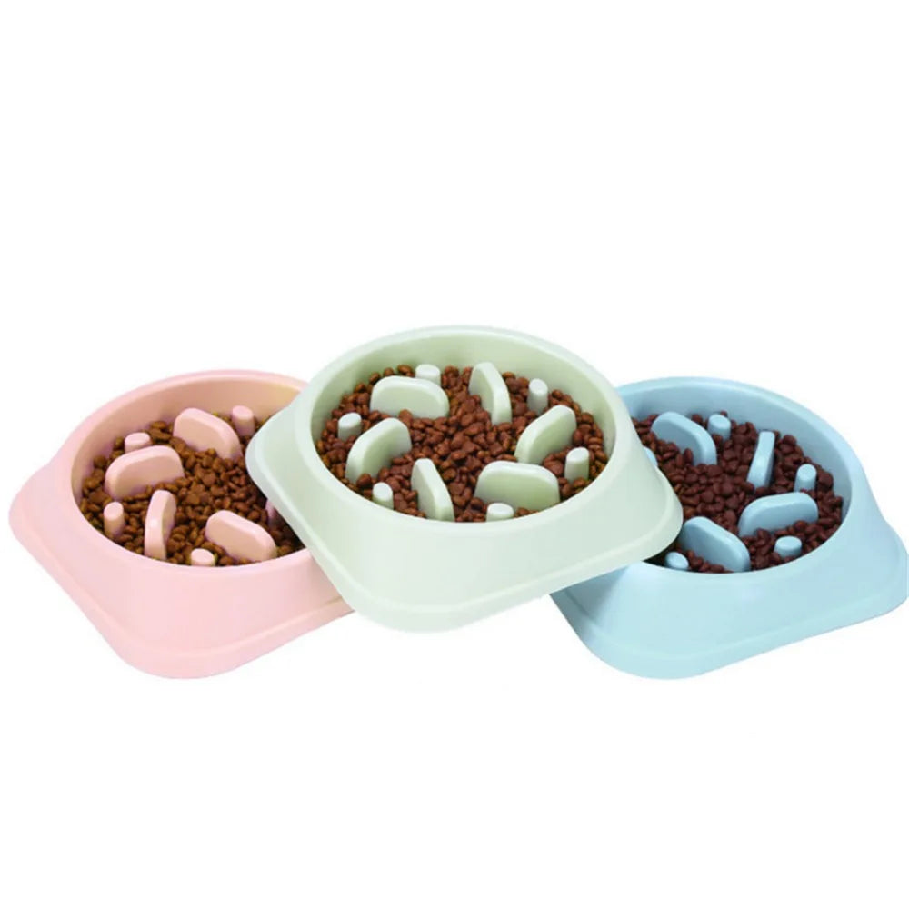 Cheap Pet Slow Eating Dog Bowl Feeder Dog Food Bowl Plastic Dog Slow Feeder Cat Pet Feeder NonSlip Anti Gulping Feeders Bowls