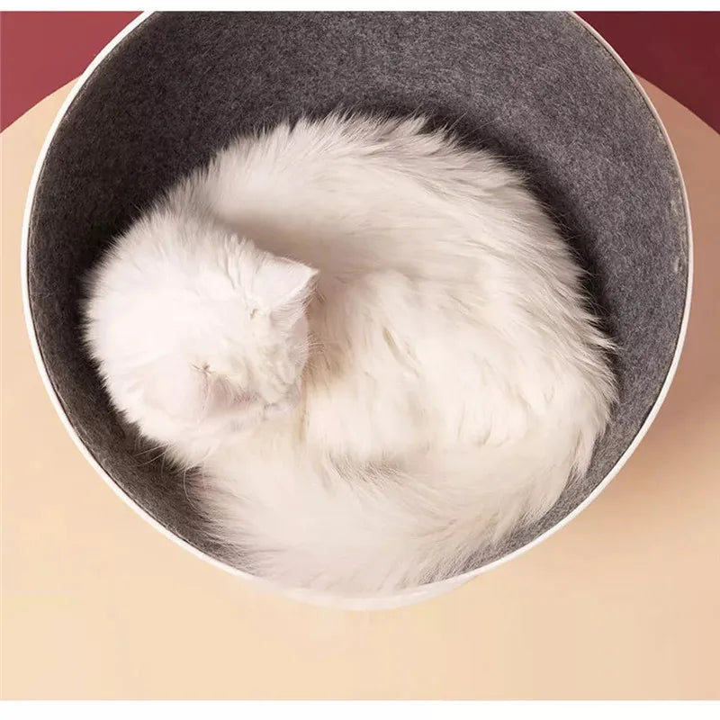 xiaomiyoupin Cat Beds & Mat Pet House Cat Boss Rotational Interaction Cat House Sleeping Pet Bed Fiber Material Cat Supplies
