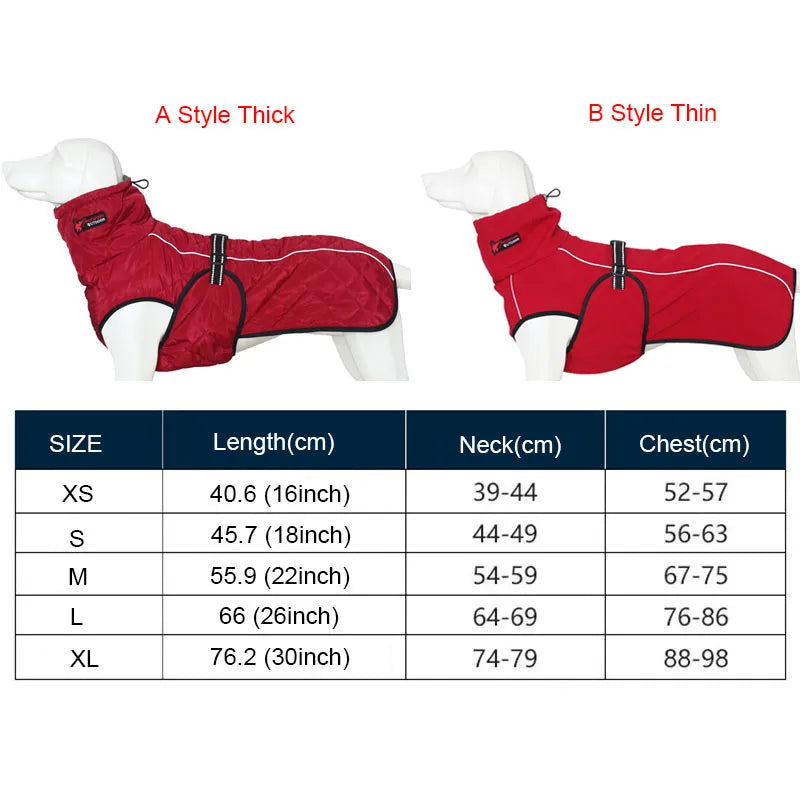 Wholesale Dog Clothing Jacket For Dog Winter Dog Clothes Thick Red Pet Clothes Golden Retriever Large Dog Jacket Black Dog Coat