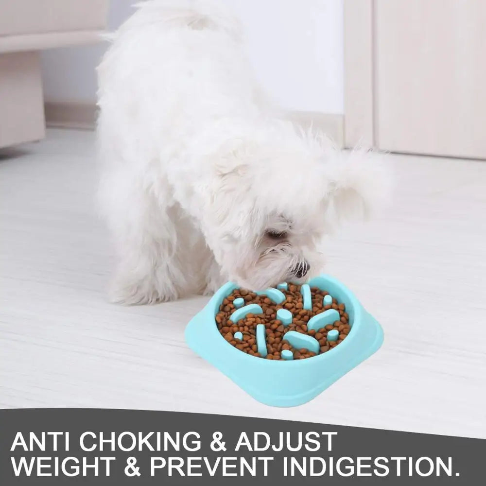 Pet dog bowl slow feeder anti-asphyxiation slow feeding bowl for puppy large dog healthy dog food feeder container water bowls
