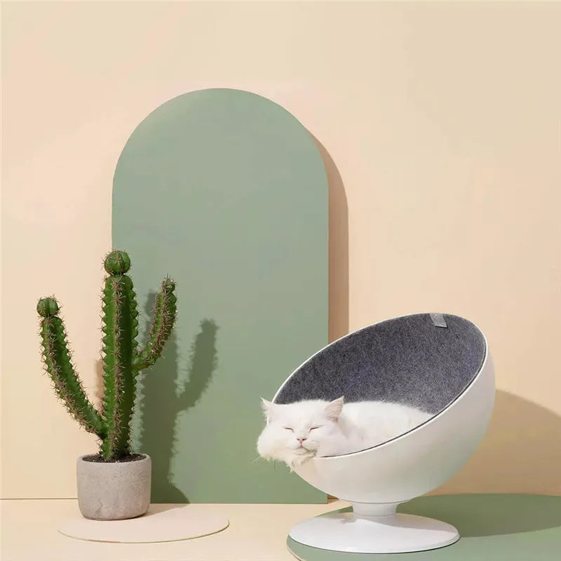 xiaomiyoupin Cat Beds & Mat Pet House Cat Boss Rotational Interaction Cat House Sleeping Pet Bed Fiber Material Cat Supplies