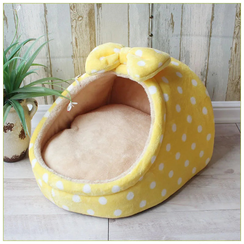 Pet Bed Dog House Kennel Doggy Warm Cushion Basket for Small Medium Dogs Fashion Strawberry Cave Cat Tent Puppy Nest Mat
