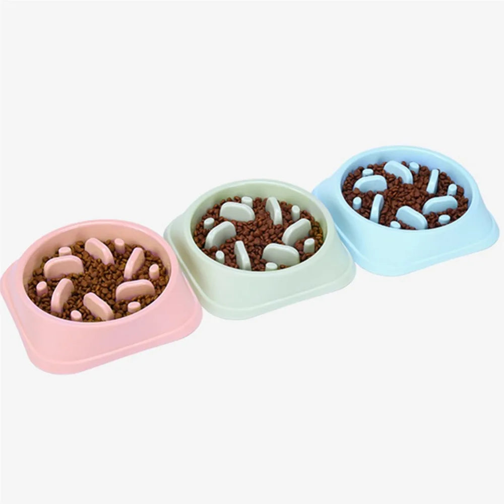 Cheap Pet Slow Eating Dog Bowl Feeder Dog Food Bowl Plastic Dog Slow Feeder Cat Pet Feeder NonSlip Anti Gulping Feeders Bowls