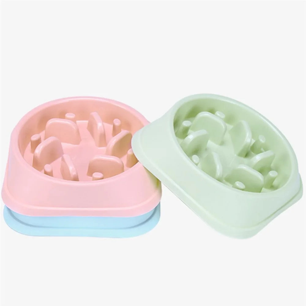 Cheap Pet Slow Eating Dog Bowl Feeder Dog Food Bowl Plastic Dog Slow Feeder Cat Pet Feeder NonSlip Anti Gulping Feeders Bowls