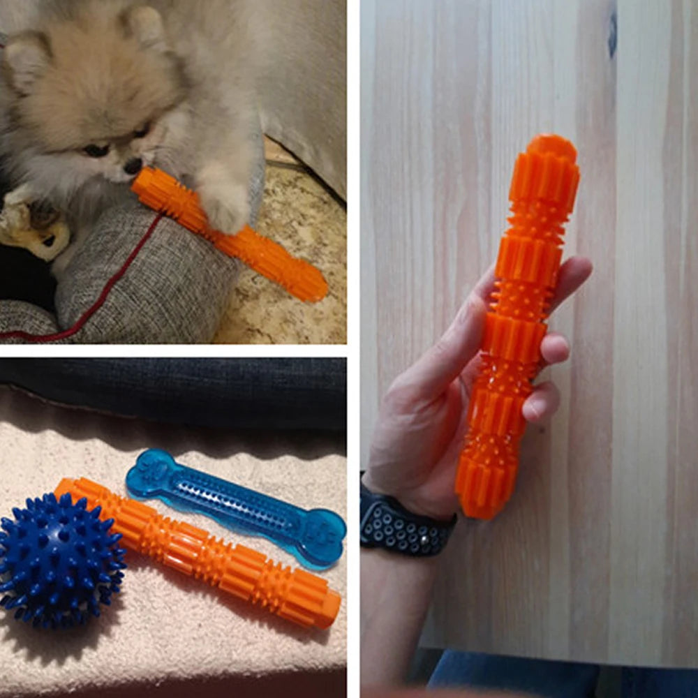 Pet Dog Chew Toy For Aggressive Chewers Treat Dispensing Rubber Teeth Toy Squeaking Rubber Dog