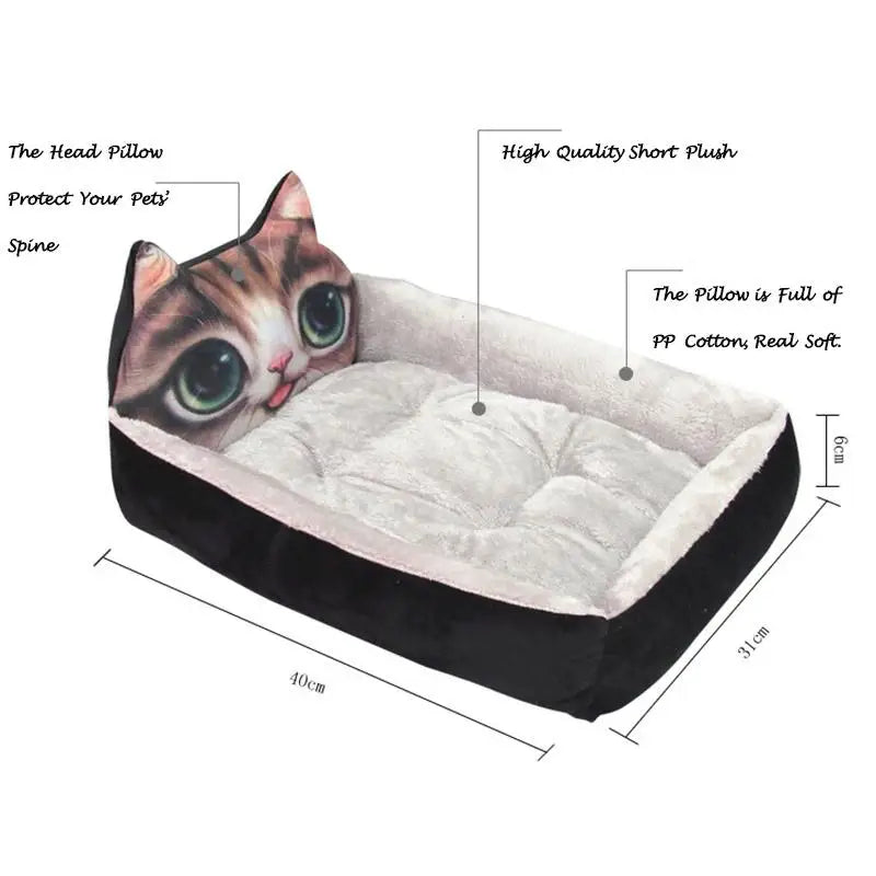 31    Dog Bed Animal Cartoon Shaped Mat Lounger Sofa Detachable Pet Bed Dog Pad Kennels Winter Warming Big Basket Mattress