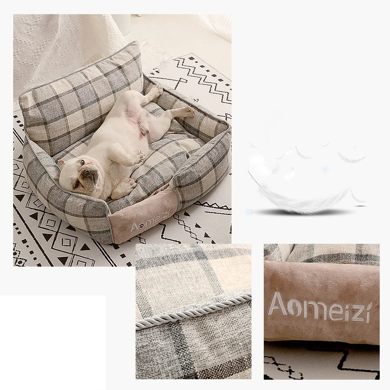 Pet Dog Bed Warm Pet Bed Removable Soft Pet Bed for Dogs Washable House Sofa Mats Sleeping Beds Cat Puppy Cotton Kennel Mat