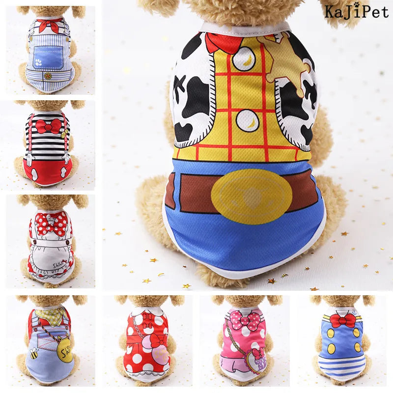 Lovely Fake Strap Cheap Pet Clothes For Dogs Summer Breathable Mesh Dog Clothes For Small Dogs Tshirt Pet Clothes For Dogs Funny