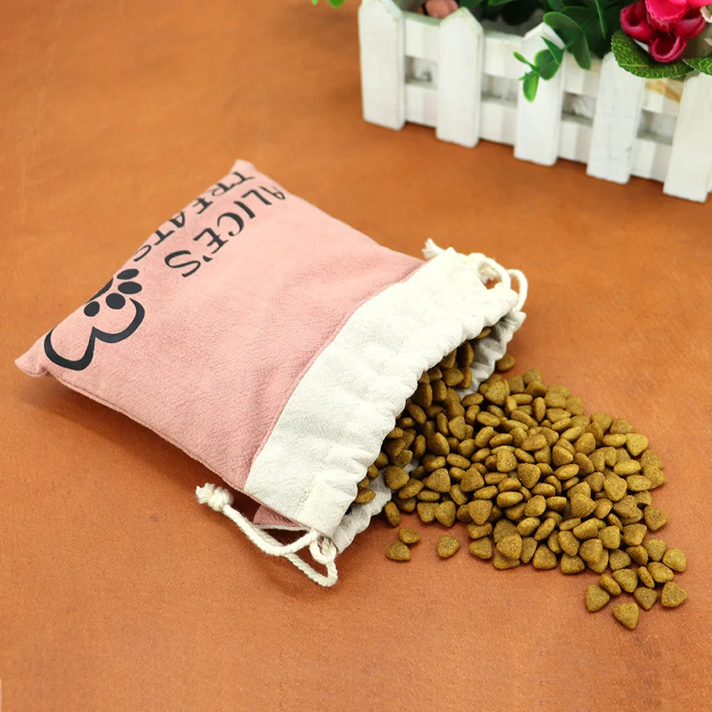 Personalized Dog Food Bag Portable Outdoor Travel Training Pet Snack Bags For Pet Food Key Garbage Bags Free Print Pet Name
