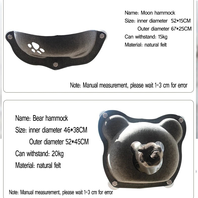 SHUANGMAO Pet Cat Hammock Beds Sunny Window Lounger Suction Hammocks Cats House shelf Comfortable Warm Ferret Pet Bed Supplies