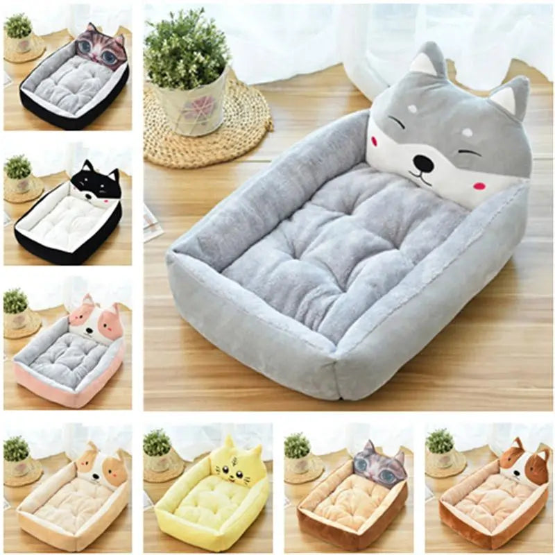31    Dog Bed Animal Cartoon Shaped Mat Lounger Sofa Detachable Pet Bed Dog Pad Kennels Winter Warming Big Basket Mattress