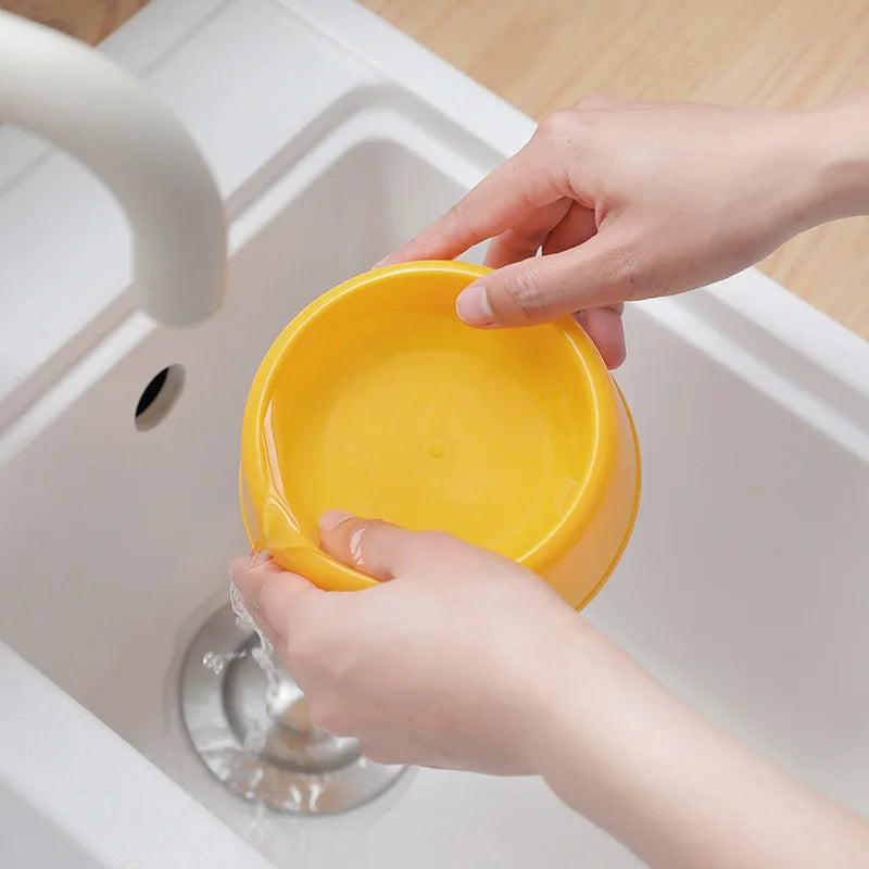 Colorful Pet Bowl Dog Cat Puppy Plastic Round Bowl Travel Feeding Food Water Bowl Dish Dog Food Bowls Pet Products