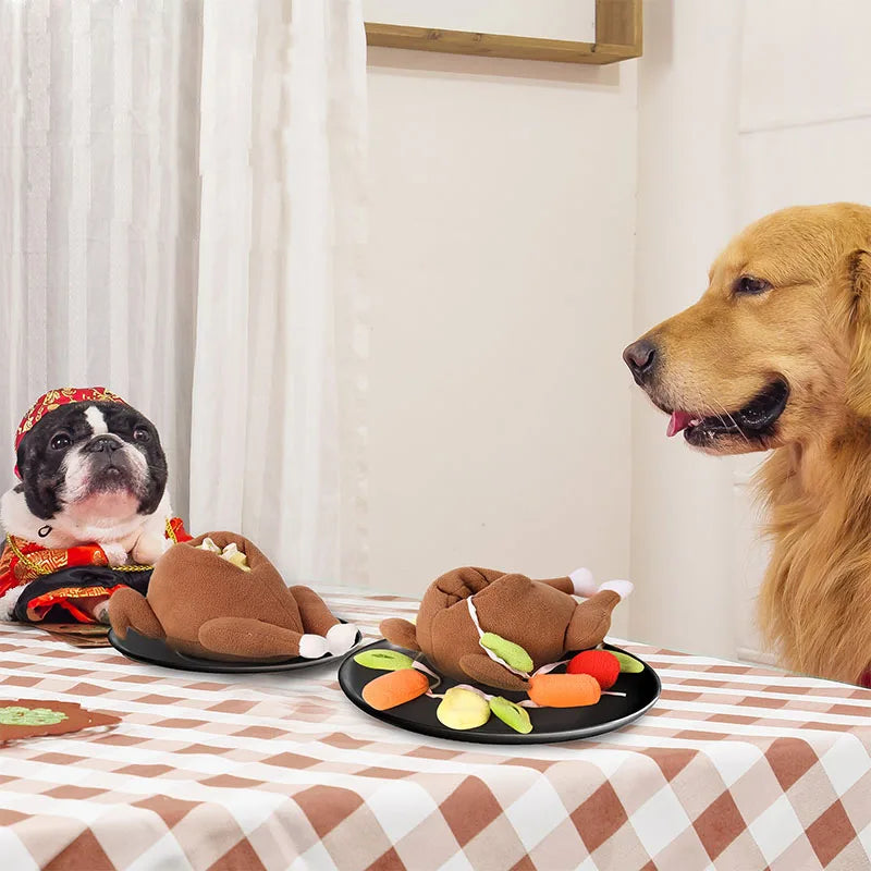 Plush Pet Dog Snuffle Toy Pet Interactive Puzzle Feeder Food Training Iq Dog Chew Squeaky Toys Cute Animal Activity Treat Game