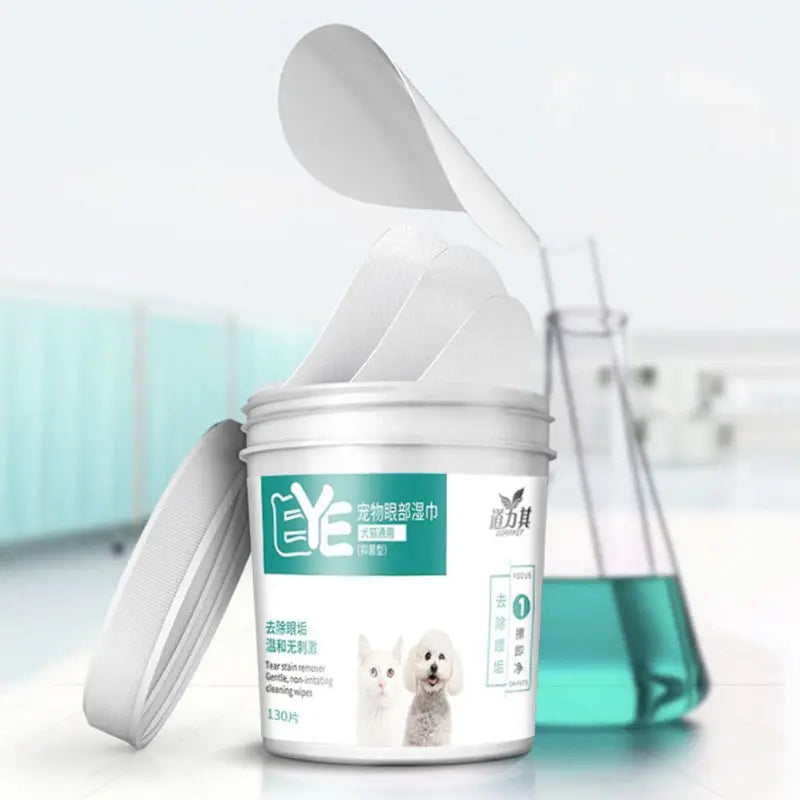 130 PCS/A Lot Pets Dogs Cats Wipe Pet Eye Wet Wipes Dog Cat Tear Stain Remover Pet Eye Grooming Wipes Pet Grooming Supplies Pets