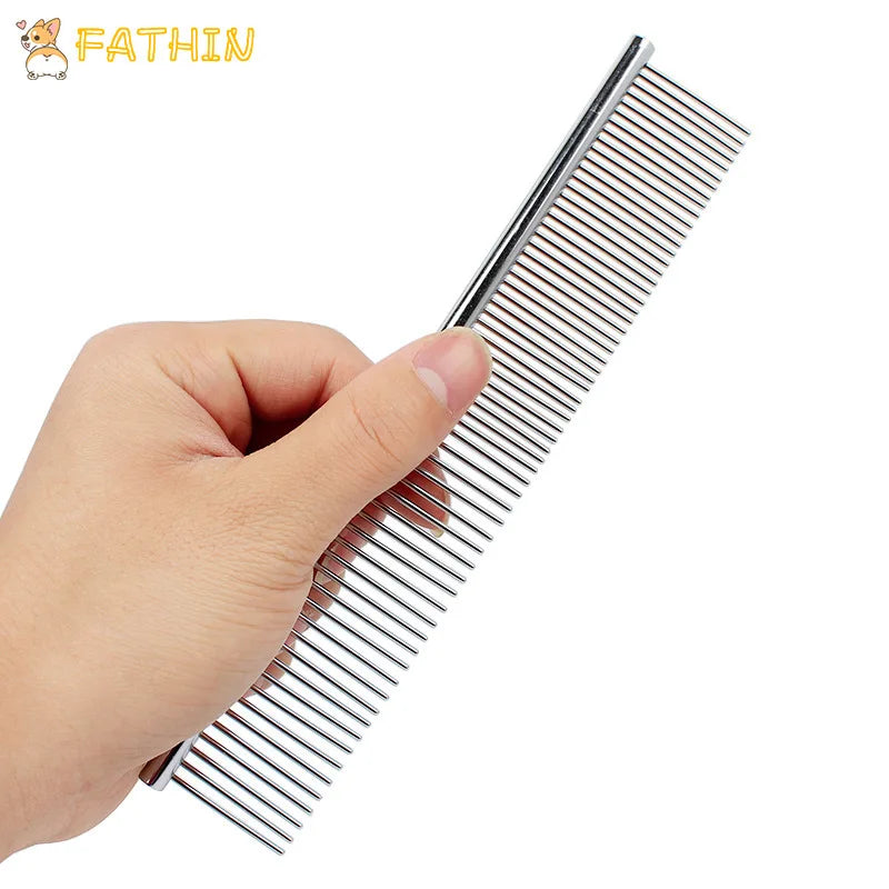 FATHIN Pet Grooming Supplies Dog Grooming Combs Stainless Steel Dog Brush M L XL for Small Large Dogs Cats