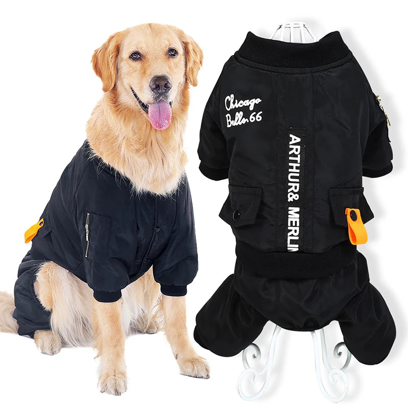 HOOPET New Pet Clothes Warm Cotton Leisure Style Autumn Overalls for Dogs winter Coat Large Dog Prints Down Jacket Dog