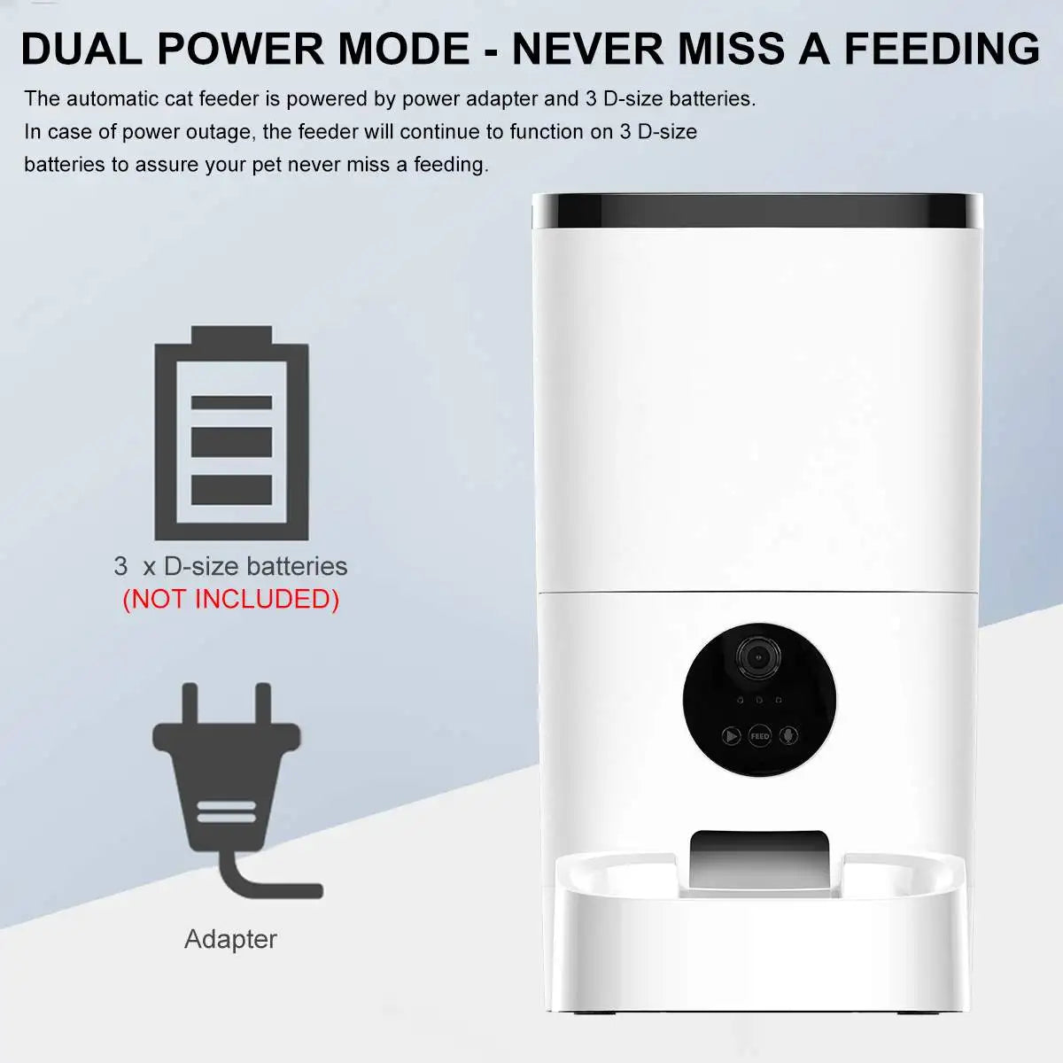 6L Pet Automatic Feeder Cat Dog Food Dispenser Vedio Version Smart 5S Voice Recorder APP Control Timing Feeding With HD Camera
