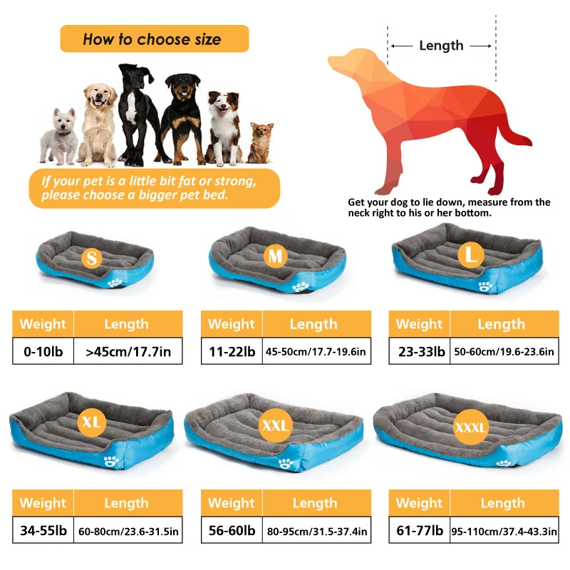 WHPC Dog Bed Warm Beds For Dogs Waterproof Bed Dog Soft Pet Bed For Dogs Washable House Cat Beds Puppy Kennel Christmas Gift 3XL